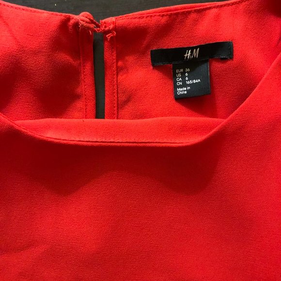 Red H&M Shift Overlay Dress Size 6 - Picture 2 of 3
